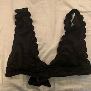 Aerie Waffle texture Black Triangle Bikini Top